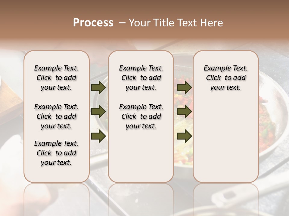 Chef Hands With Frying Pan On Professional Kitchen PowerPoint Template