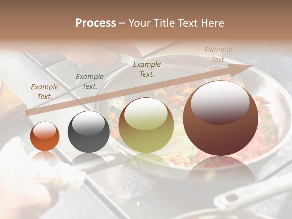 Chef Hands With Frying Pan On Professional Kitchen PowerPoint Template