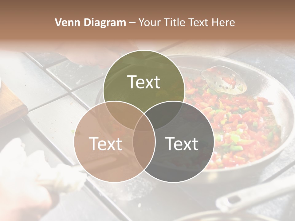 Chef Hands With Frying Pan On Professional Kitchen PowerPoint Template