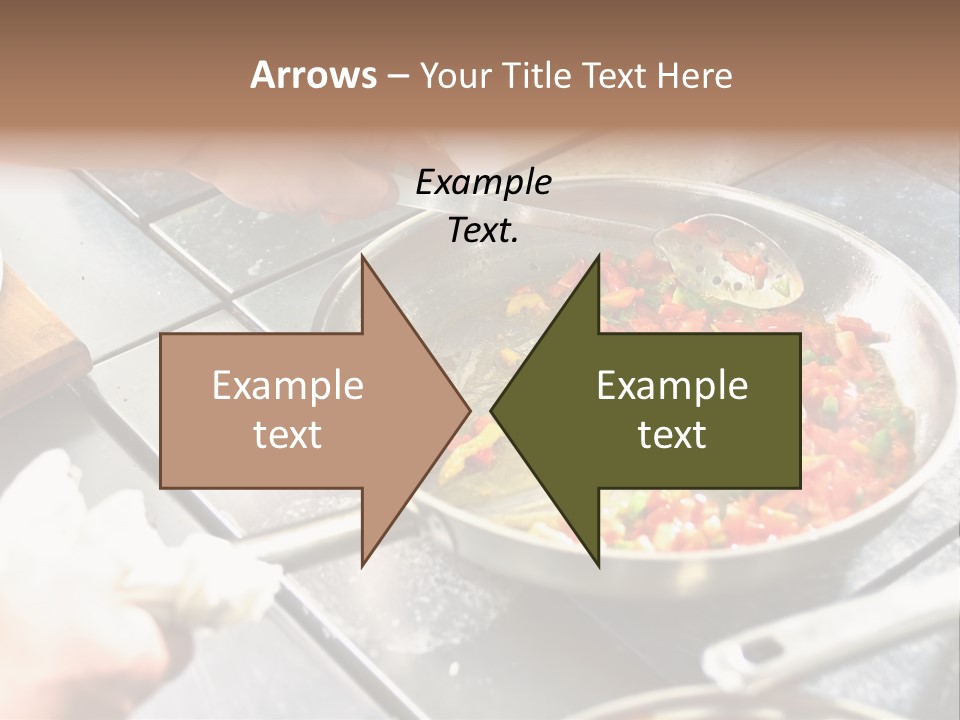 Chef Hands With Frying Pan On Professional Kitchen PowerPoint Template
