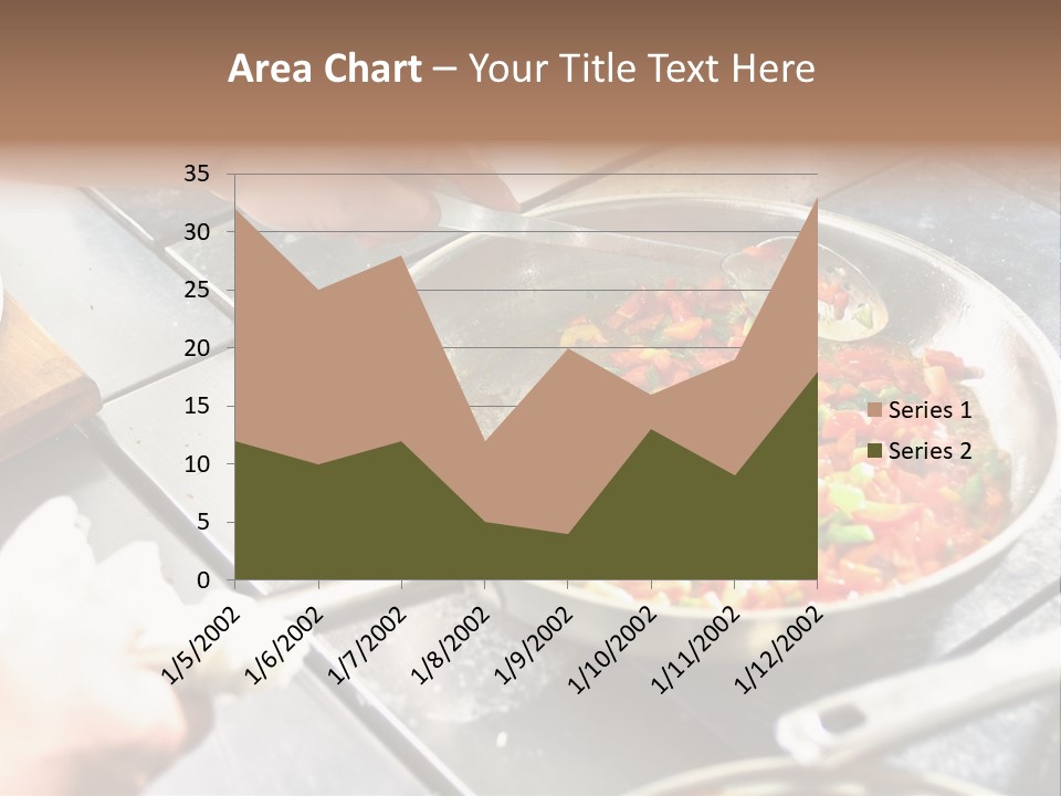 Chef Hands With Frying Pan On Professional Kitchen PowerPoint Template
