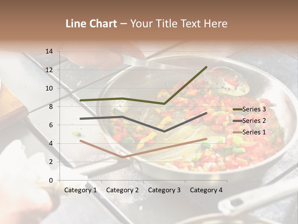 Chef Hands With Frying Pan On Professional Kitchen PowerPoint Template