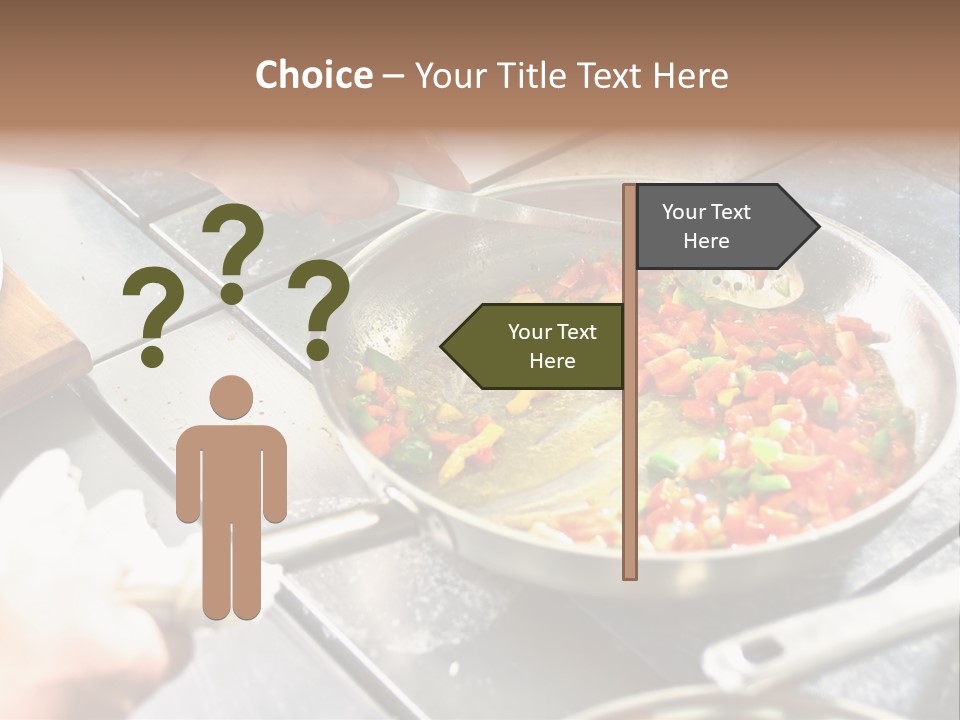 Chef Hands With Frying Pan On Professional Kitchen PowerPoint Template