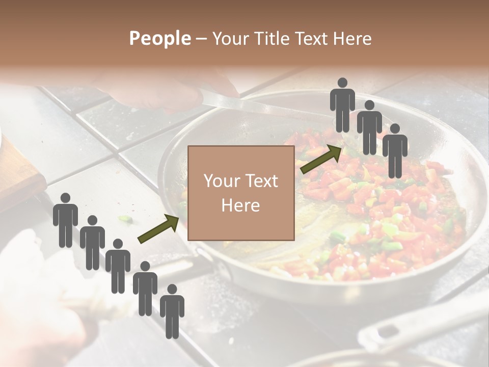 Chef Hands With Frying Pan On Professional Kitchen PowerPoint Template