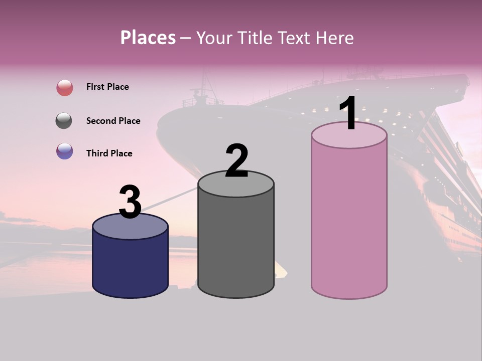 Cruise Ship Docked In Ushuaia At Sunrise PowerPoint Template