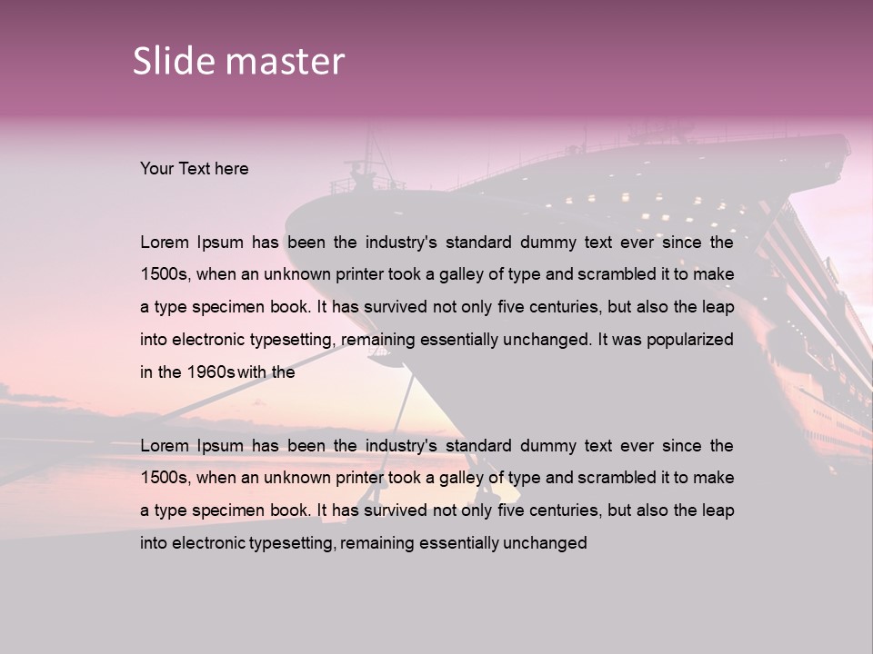 Cruise Ship Docked In Ushuaia At Sunrise PowerPoint Template