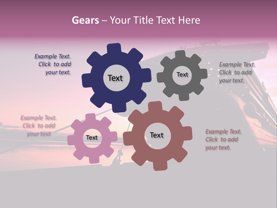 Cruise Ship Docked In Ushuaia At Sunrise PowerPoint Template