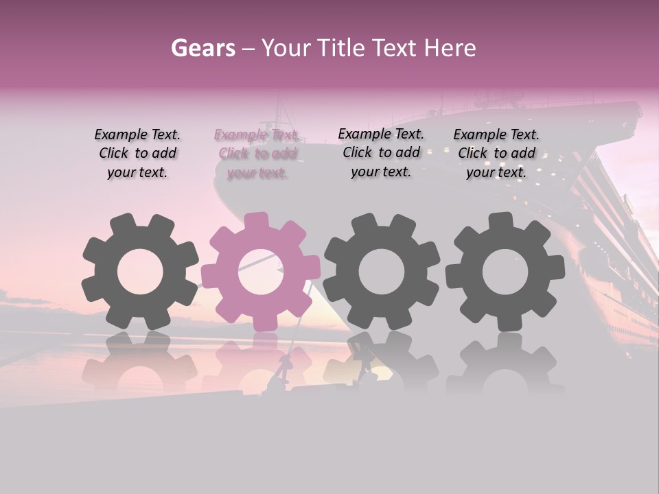 Cruise Ship Docked In Ushuaia At Sunrise PowerPoint Template