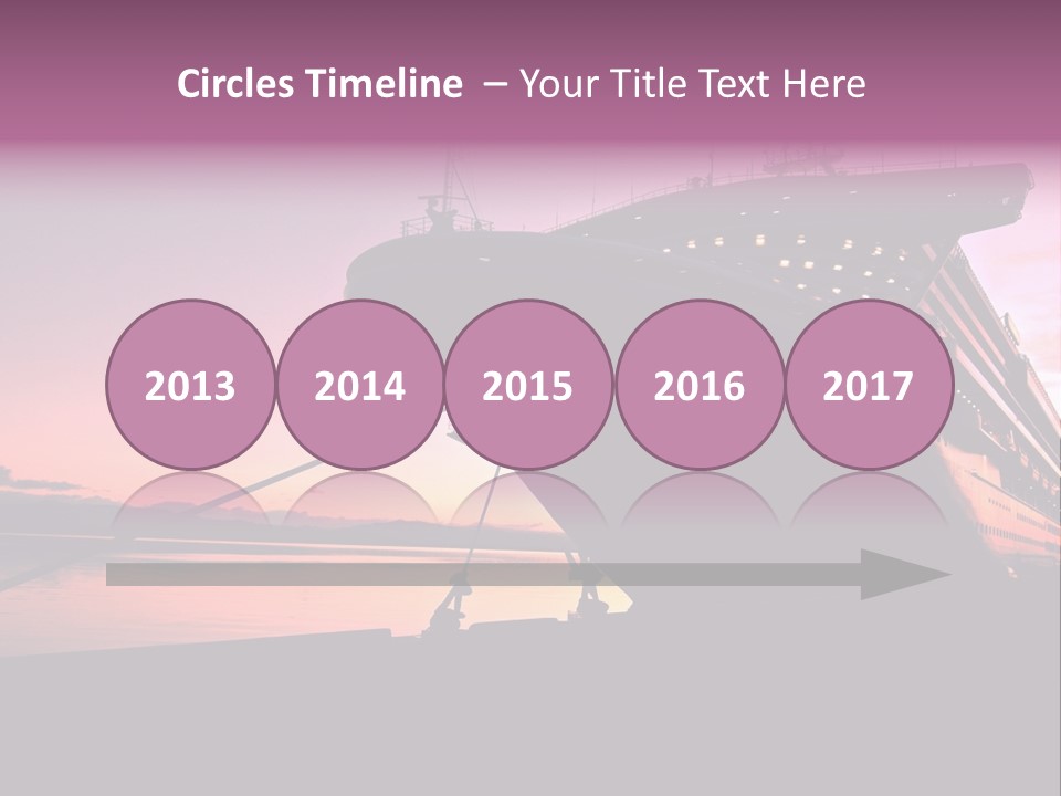 Cruise Ship Docked In Ushuaia At Sunrise PowerPoint Template