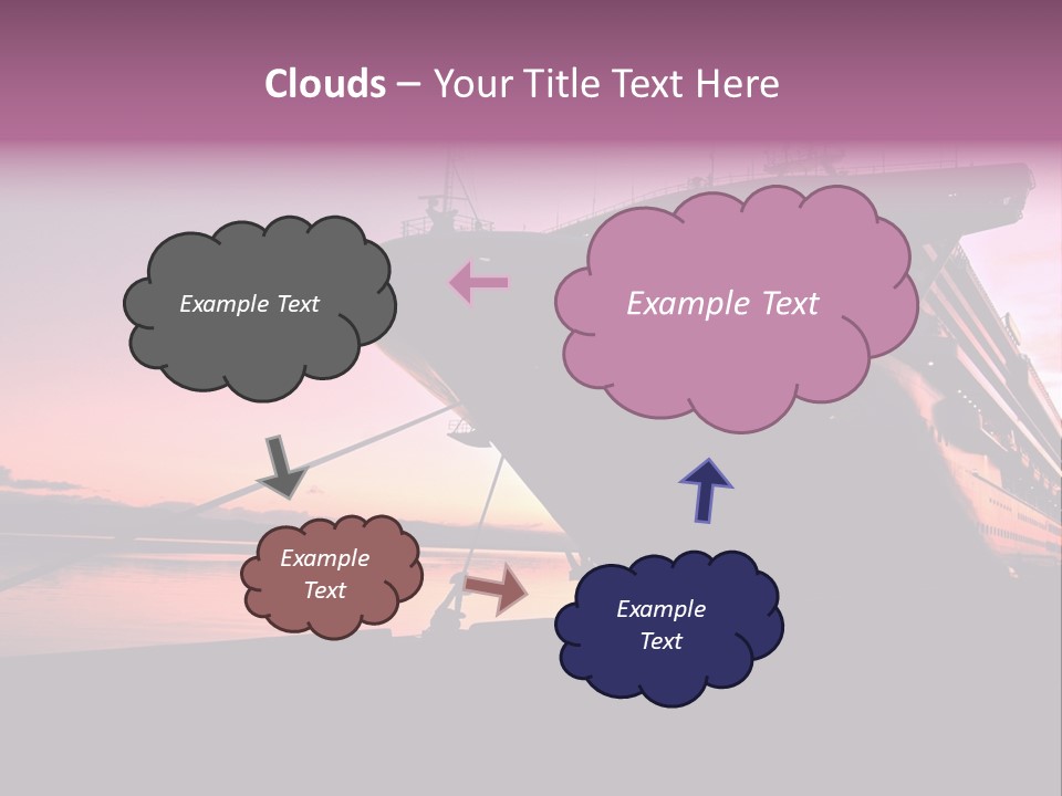 Cruise Ship Docked In Ushuaia At Sunrise PowerPoint Template