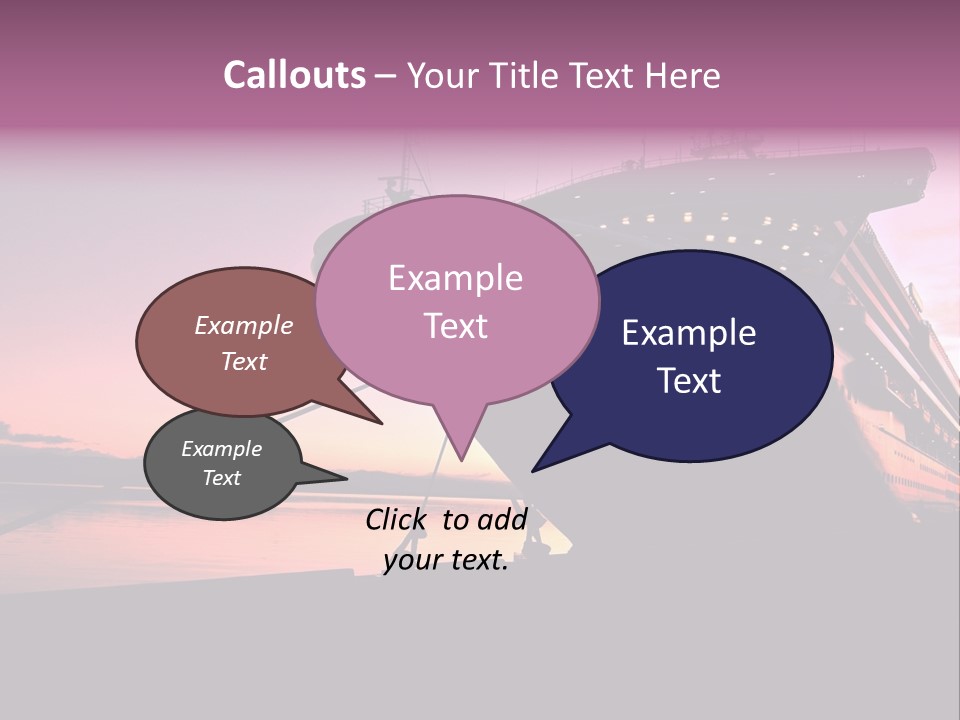 Cruise Ship Docked In Ushuaia At Sunrise PowerPoint Template