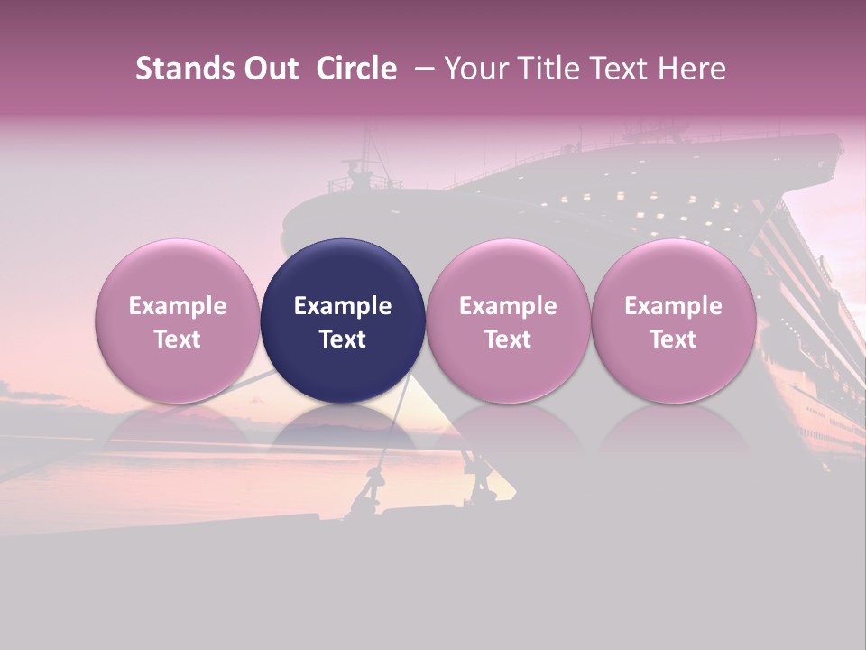 Cruise Ship Docked In Ushuaia At Sunrise PowerPoint Template