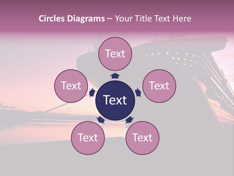 Cruise Ship Docked In Ushuaia At Sunrise PowerPoint Template