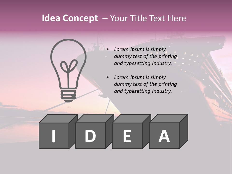 Cruise Ship Docked In Ushuaia At Sunrise PowerPoint Template