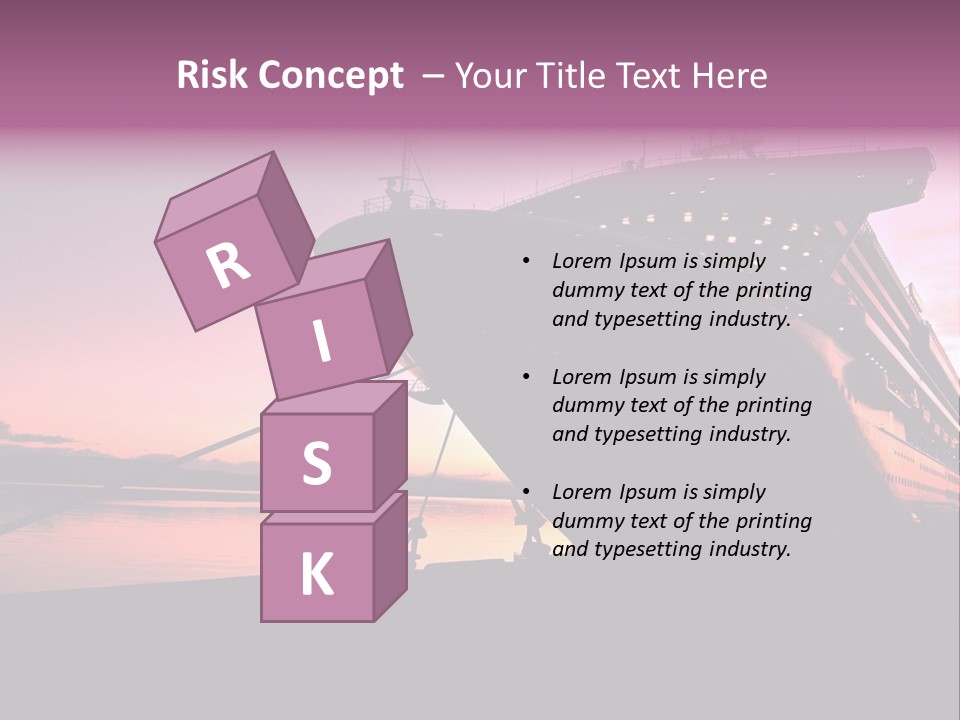 Cruise Ship Docked In Ushuaia At Sunrise PowerPoint Template
