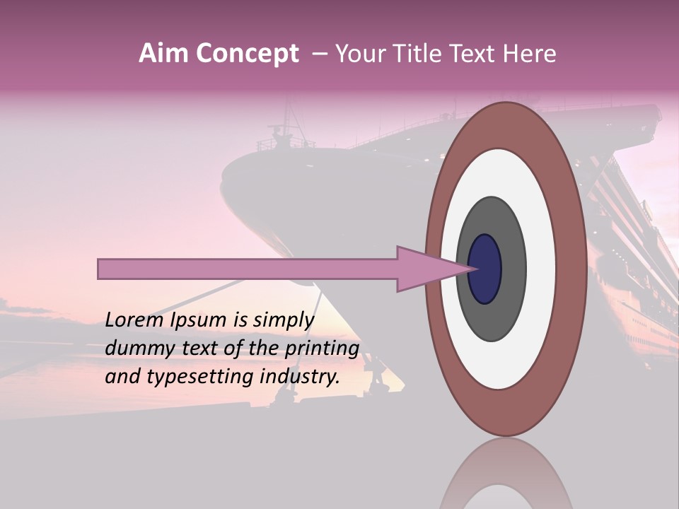 Cruise Ship Docked In Ushuaia At Sunrise PowerPoint Template