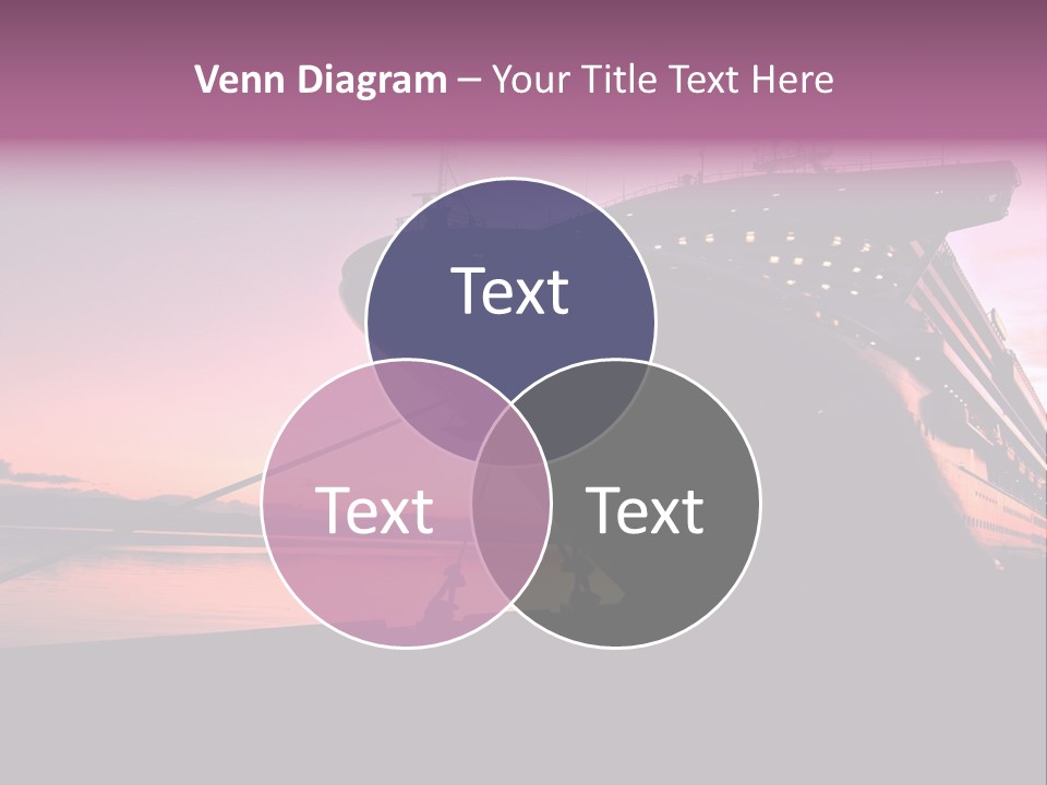 Cruise Ship Docked In Ushuaia At Sunrise PowerPoint Template