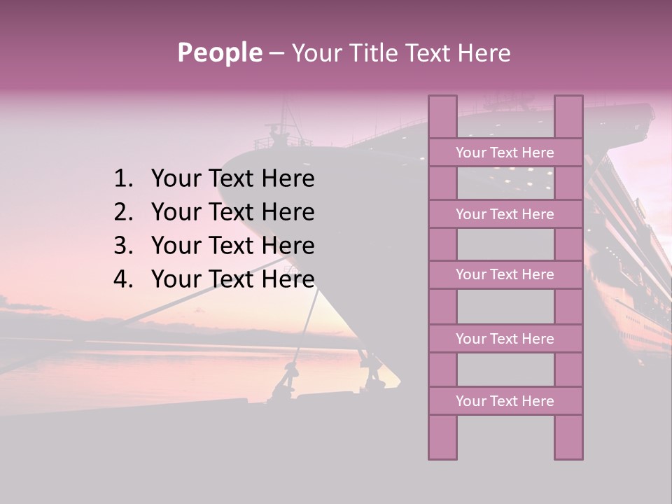 Cruise Ship Docked In Ushuaia At Sunrise PowerPoint Template