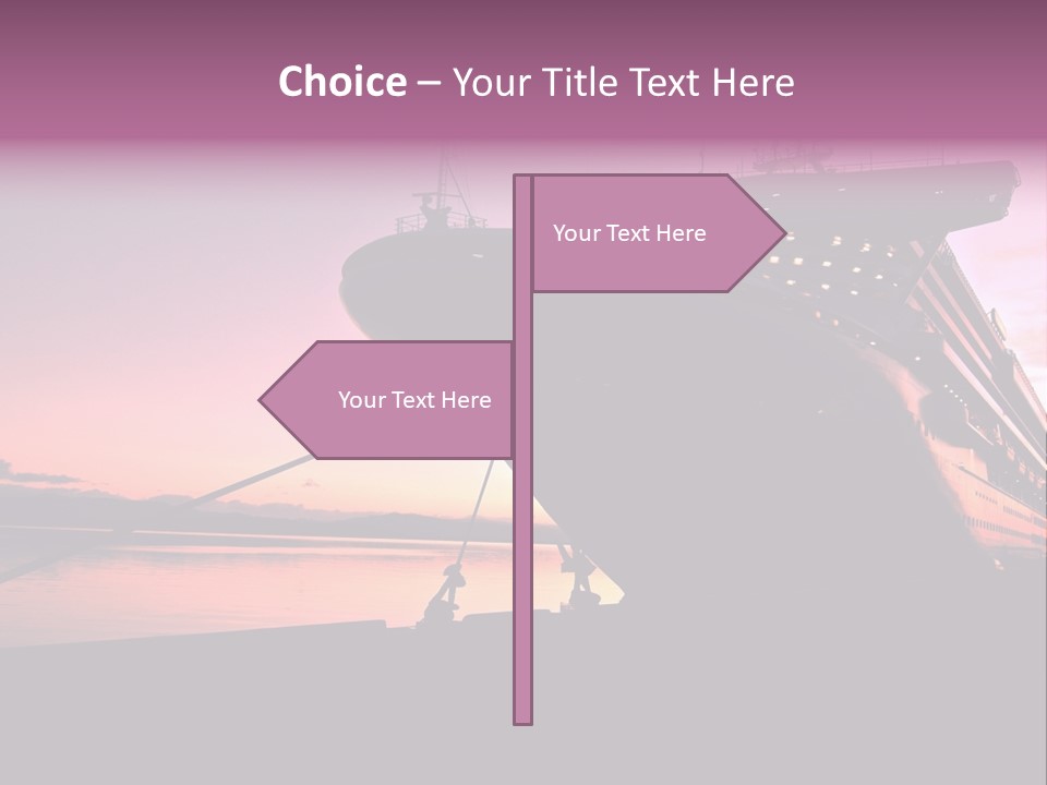 Cruise Ship Docked In Ushuaia At Sunrise PowerPoint Template