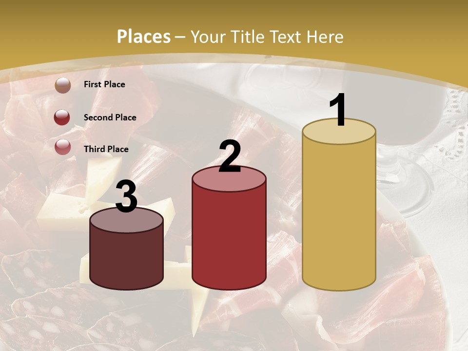 Plate With Different Sort Of Salami And Prosciutto PowerPoint Template