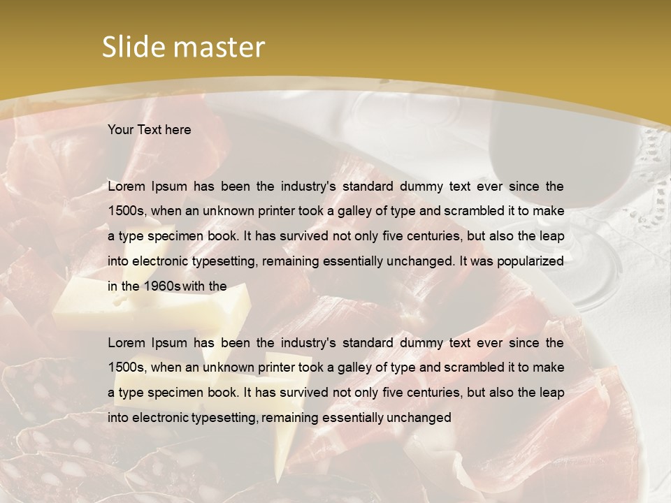 Plate With Different Sort Of Salami And Prosciutto PowerPoint Template