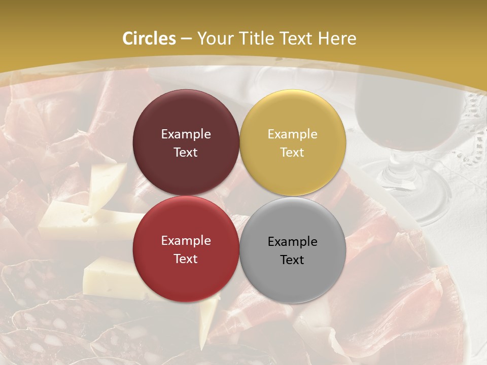 Plate With Different Sort Of Salami And Prosciutto PowerPoint Template