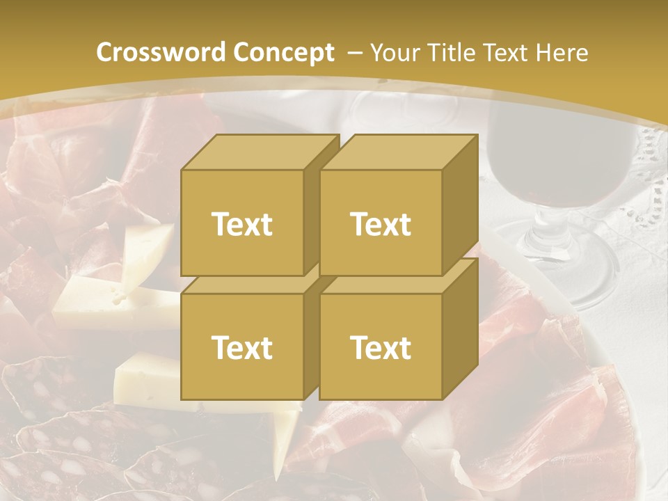 Plate With Different Sort Of Salami And Prosciutto PowerPoint Template