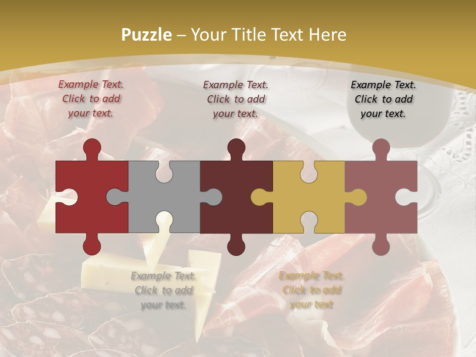Plate With Different Sort Of Salami And Prosciutto PowerPoint Template