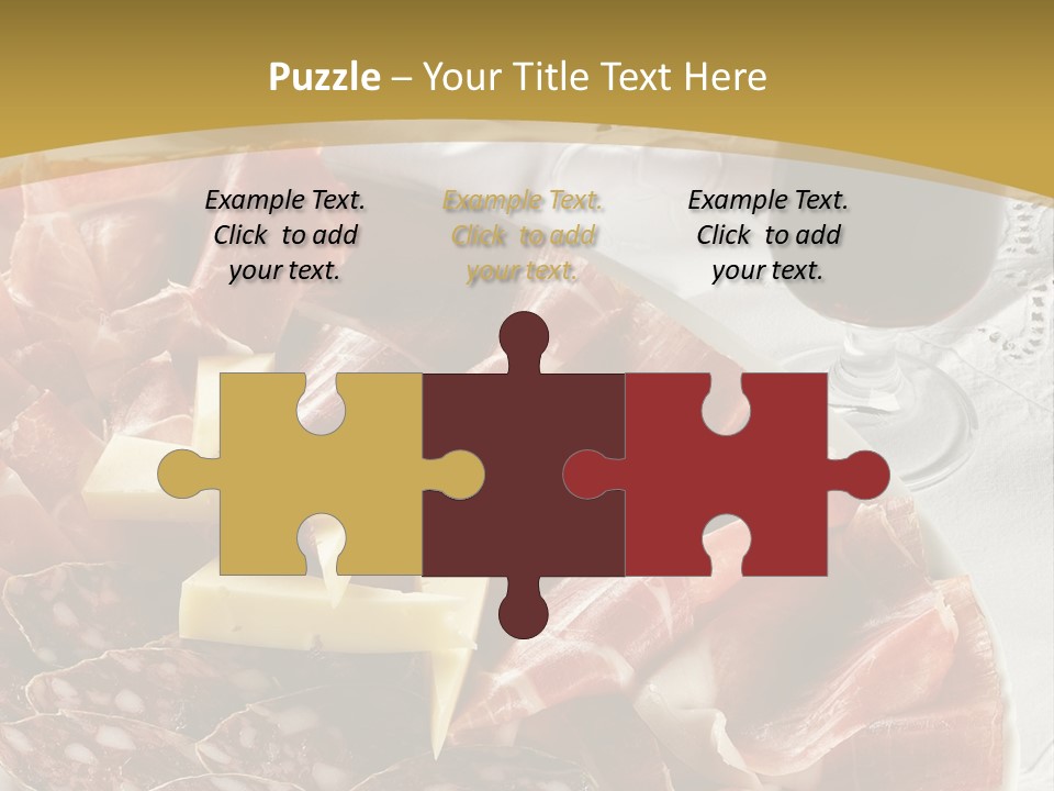 Plate With Different Sort Of Salami And Prosciutto PowerPoint Template