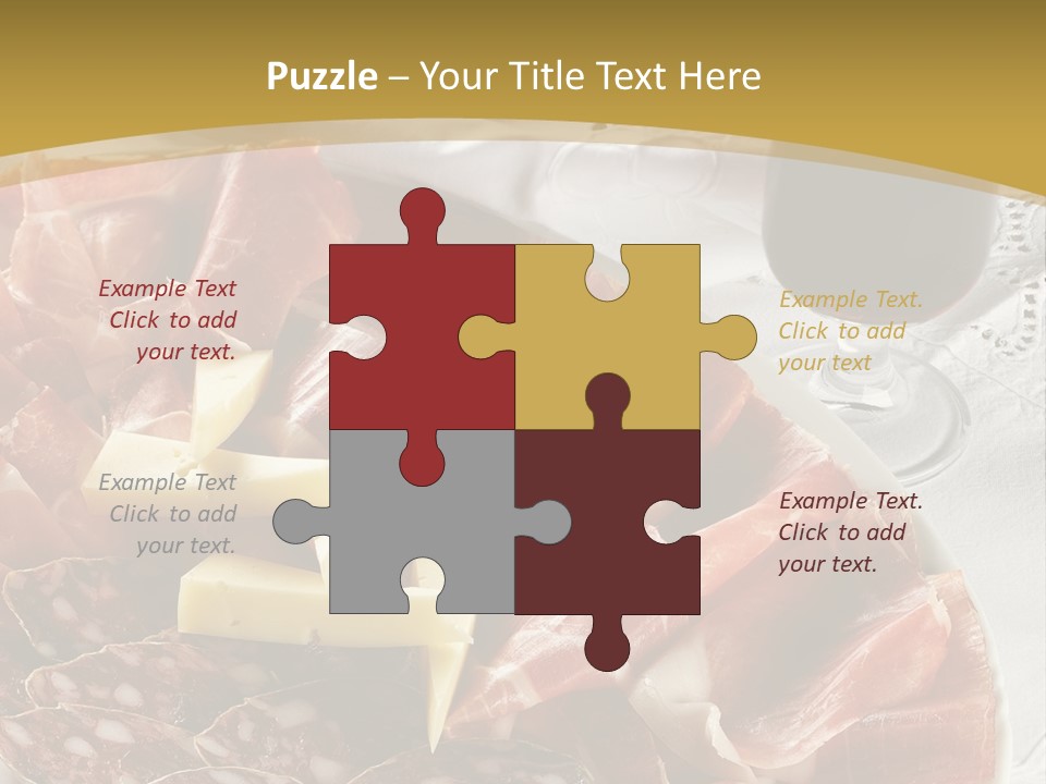 Plate With Different Sort Of Salami And Prosciutto PowerPoint Template