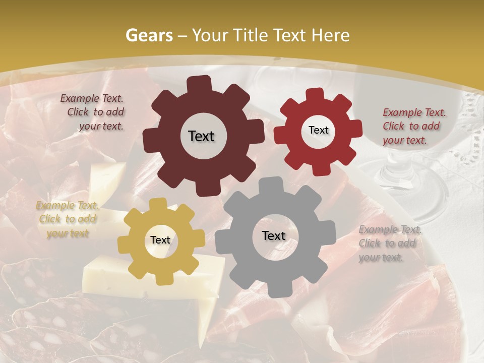 Plate With Different Sort Of Salami And Prosciutto PowerPoint Template