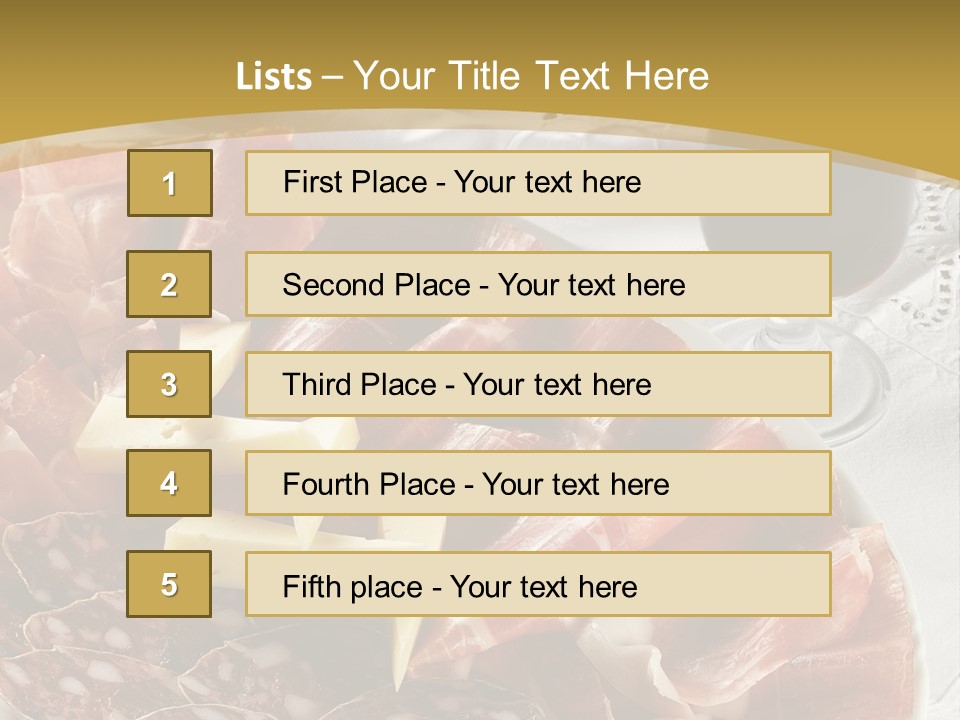 Plate With Different Sort Of Salami And Prosciutto PowerPoint Template