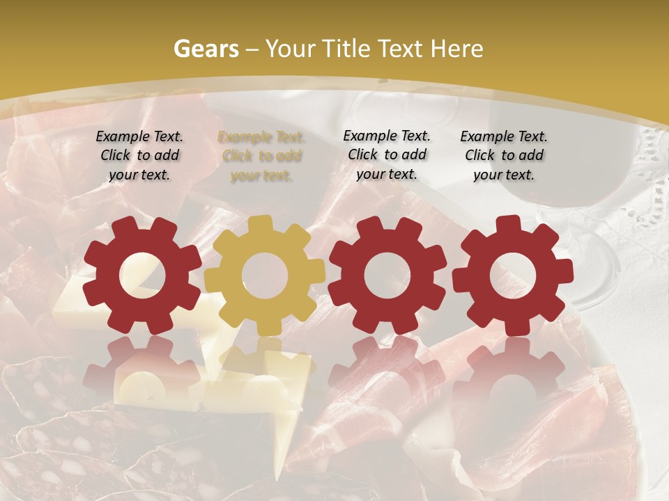 Plate With Different Sort Of Salami And Prosciutto PowerPoint Template
