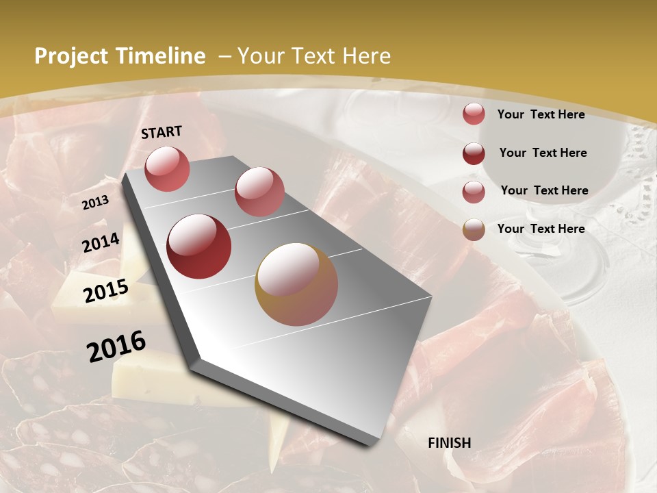 Plate With Different Sort Of Salami And Prosciutto PowerPoint Template