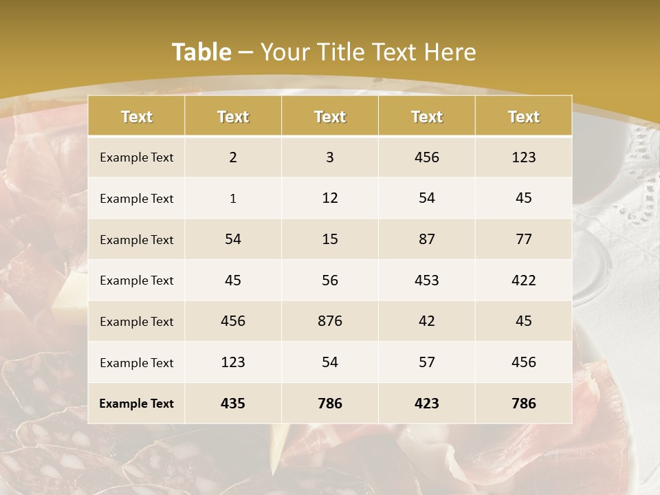 Plate With Different Sort Of Salami And Prosciutto PowerPoint Template