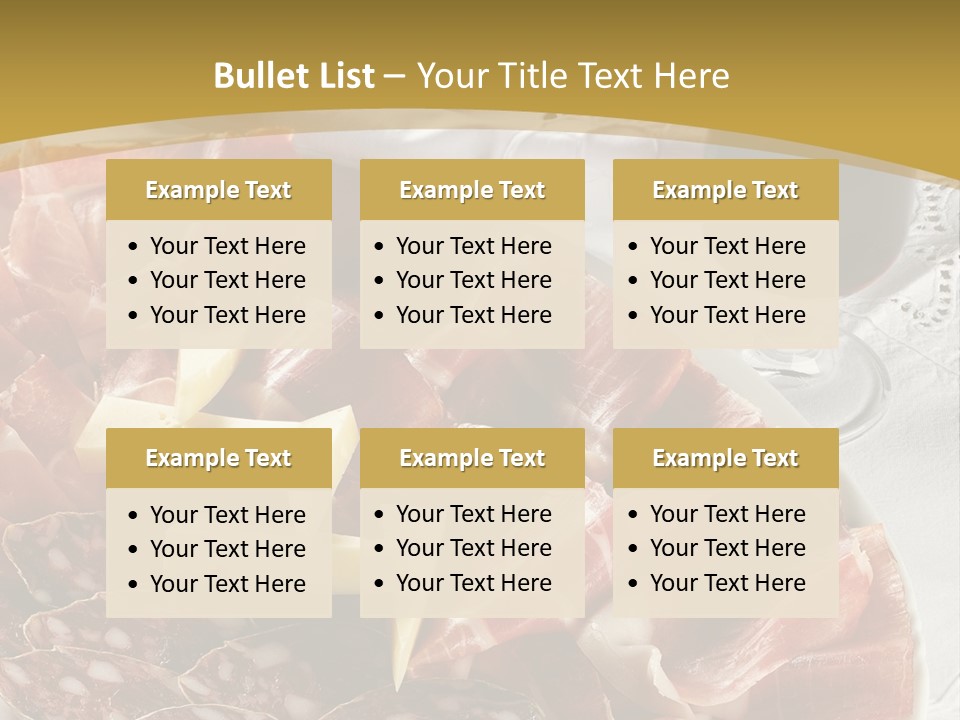 Plate With Different Sort Of Salami And Prosciutto PowerPoint Template
