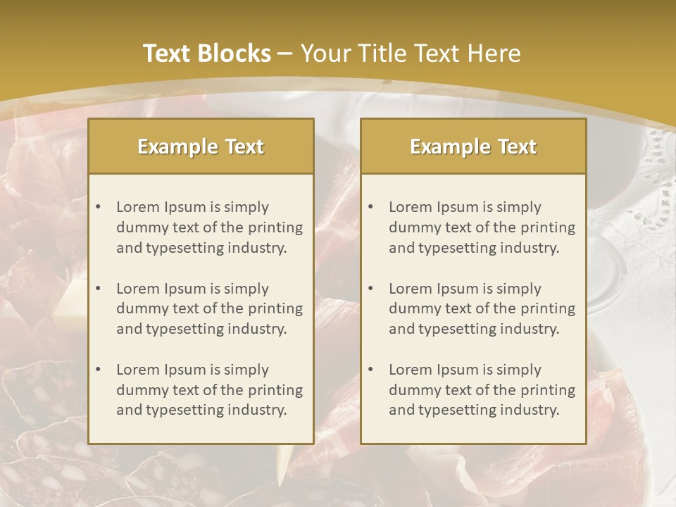 Plate With Different Sort Of Salami And Prosciutto PowerPoint Template