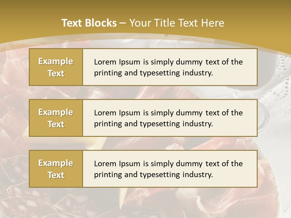 Plate With Different Sort Of Salami And Prosciutto PowerPoint Template