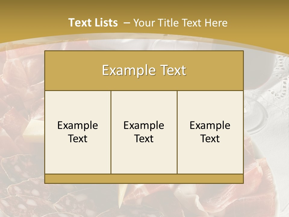 Plate With Different Sort Of Salami And Prosciutto PowerPoint Template