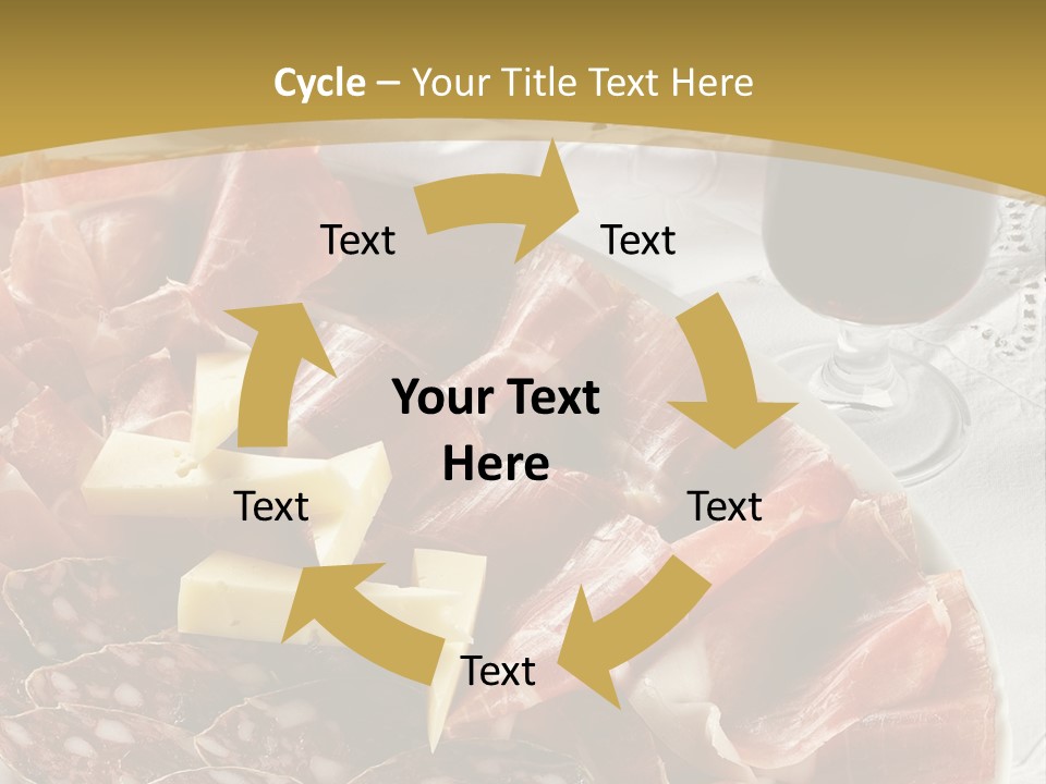 Plate With Different Sort Of Salami And Prosciutto PowerPoint Template