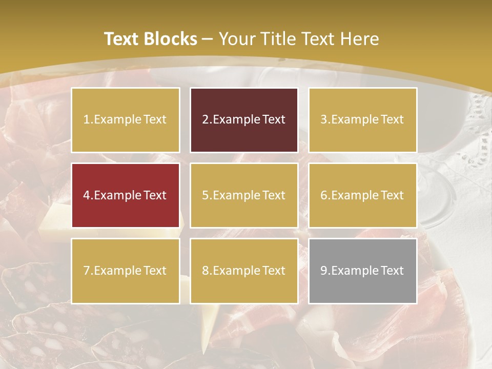 Plate With Different Sort Of Salami And Prosciutto PowerPoint Template
