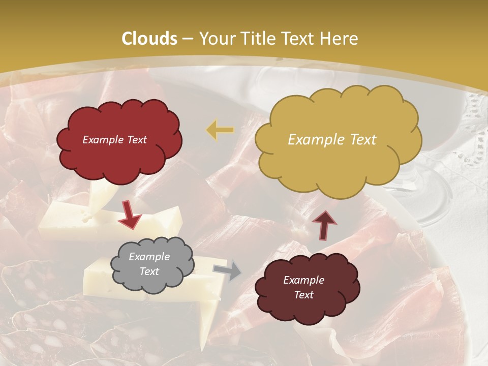 Plate With Different Sort Of Salami And Prosciutto PowerPoint Template