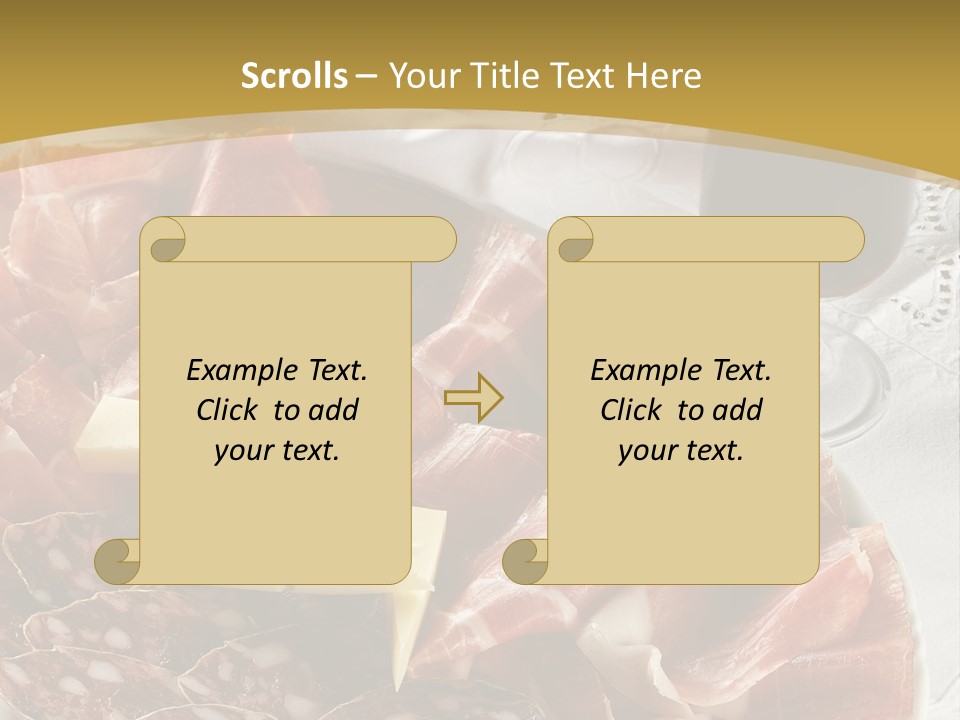 Plate With Different Sort Of Salami And Prosciutto PowerPoint Template