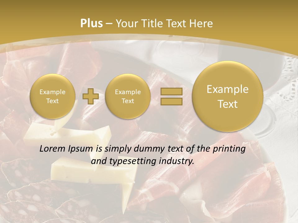 Plate With Different Sort Of Salami And Prosciutto PowerPoint Template