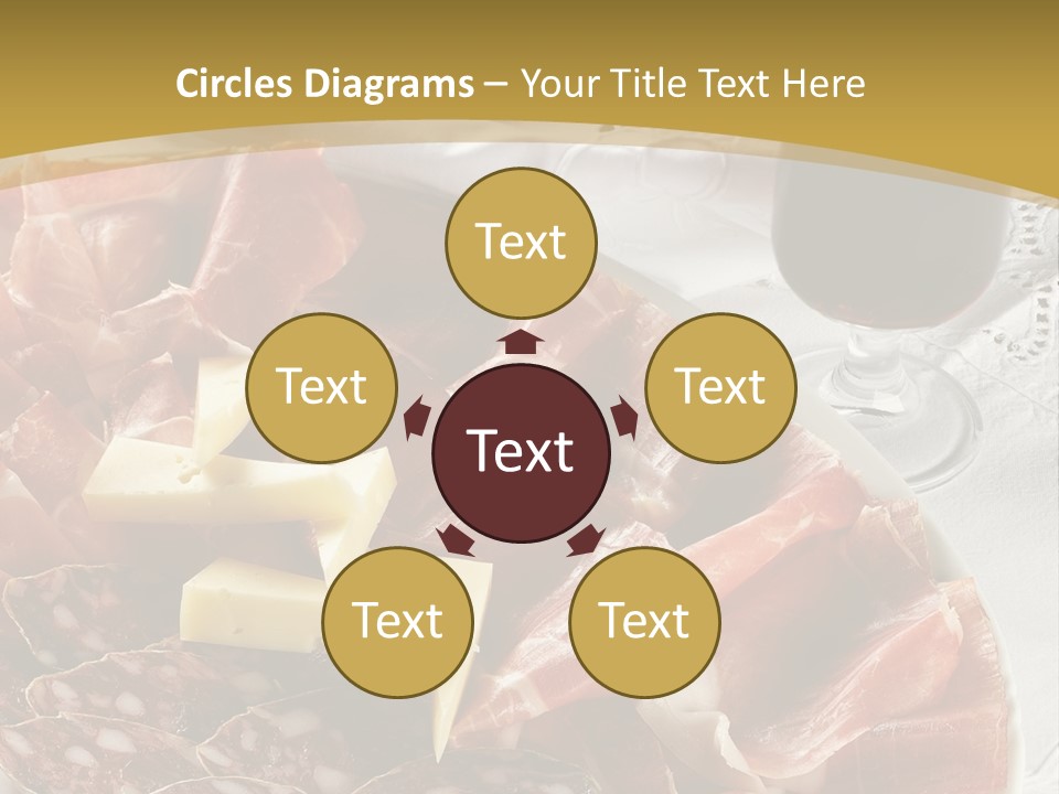 Plate With Different Sort Of Salami And Prosciutto PowerPoint Template