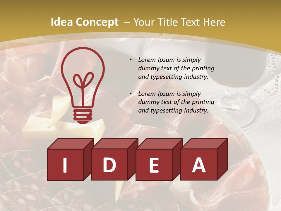 Plate With Different Sort Of Salami And Prosciutto PowerPoint Template