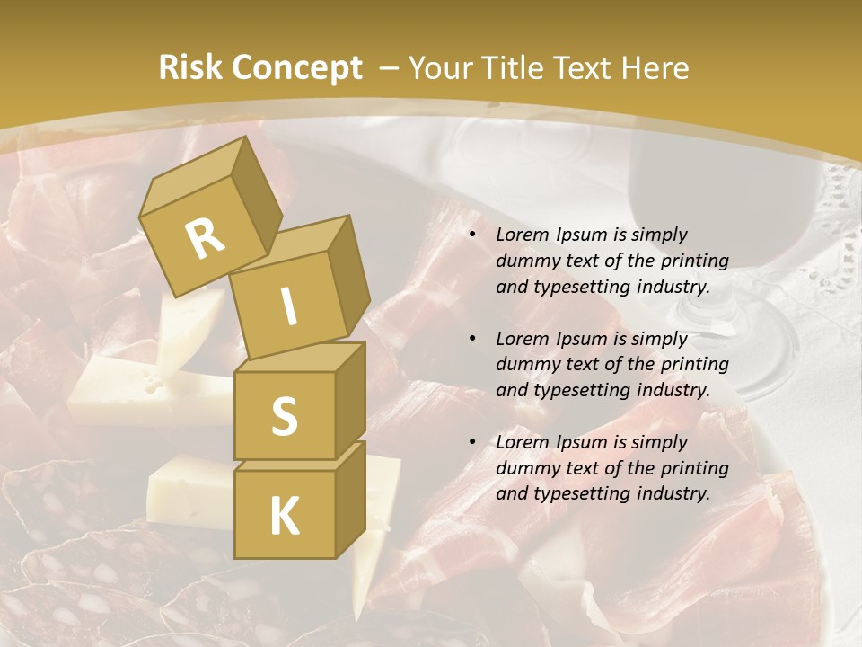 Plate With Different Sort Of Salami And Prosciutto PowerPoint Template