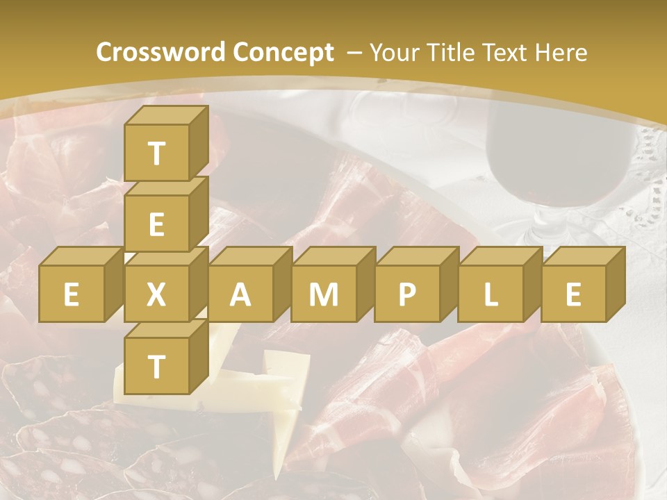 Plate With Different Sort Of Salami And Prosciutto PowerPoint Template