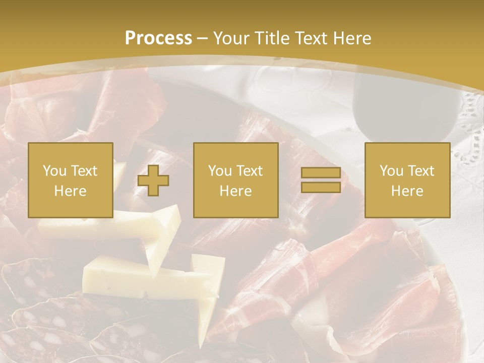 Plate With Different Sort Of Salami And Prosciutto PowerPoint Template