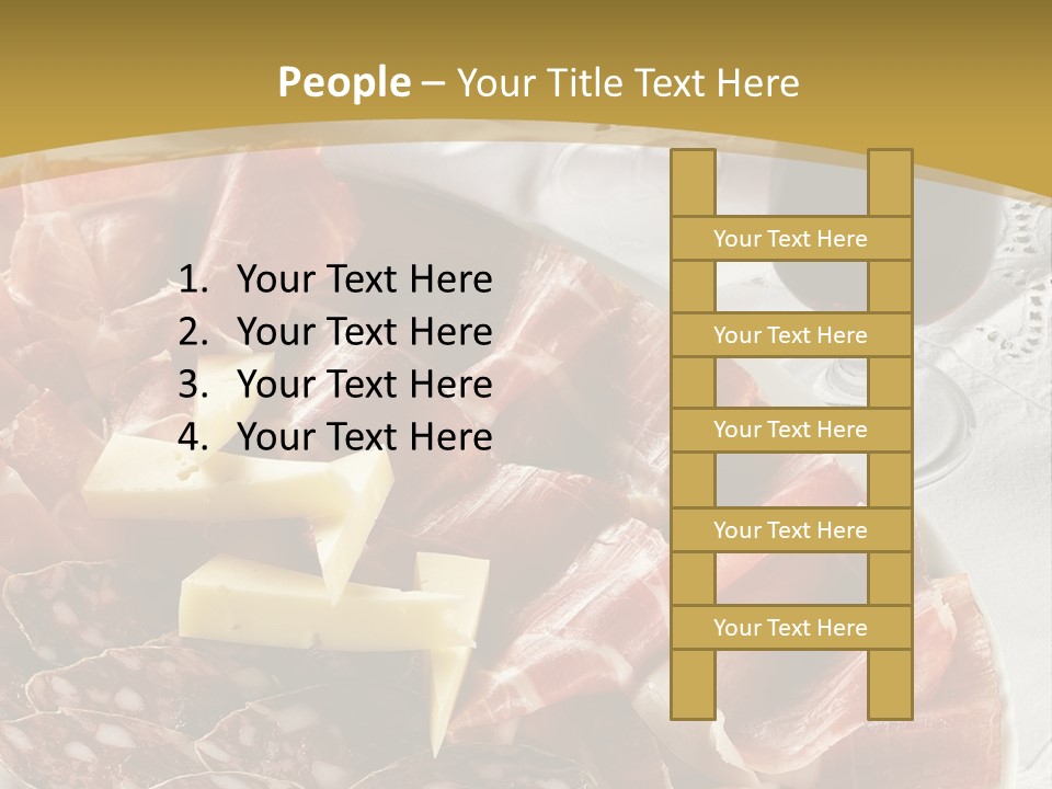 Plate With Different Sort Of Salami And Prosciutto PowerPoint Template